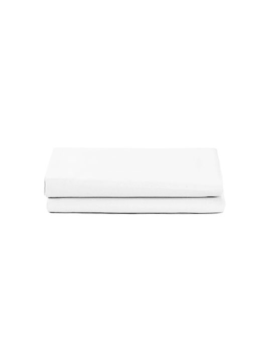 Kotonia Home Seturi de cearșafuri pentru bebeluși Pentru Patut Bumbac Albe 120x150buc 2buc