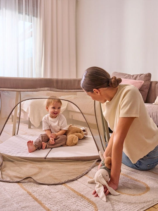 Lionelo Cradle-Park with Mattress and Wheels Black