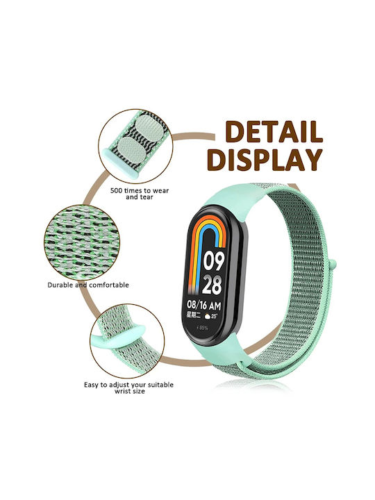 Текстилна Каишка Xiaomi Mi Band M8 M9 Фитнес Гривна Мента