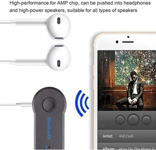 Mini Bluetooth-Empfänger Kompatibel Mit Iphone Android Schlafmodus 3,5 Mm Stereo-Klinke Freisprechfunktion Schwarz