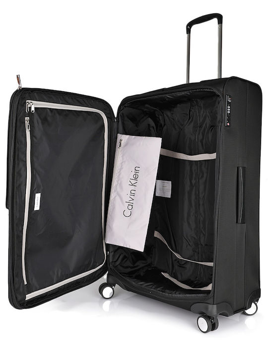 Calvin Klein Gala Mare Valiză De Călătorie Din Material Textil Neagră Cu 4 Roți Înălțime 78 Cm