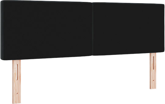 vidaXL Табла за легло Изкуствена кожа Черно 144x7x88см