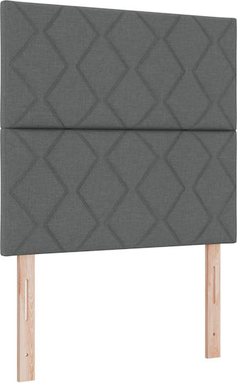vidaXL Табла за легло Текстил Dark Gray 90см