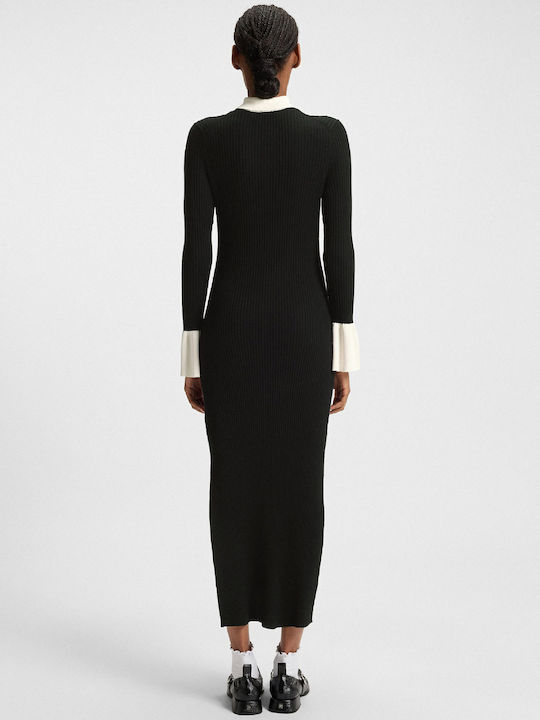 Sharry Midi Dress Long Sleeve Black