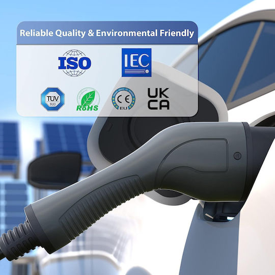 Cablu Încărcare Vehicule Electrice BEV PHEV Tip 2 32A 22 kW Trei Faze 5 m IP54 Geantă Depozitare Transport