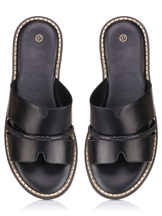 Women's Flat Sandals in Black Color