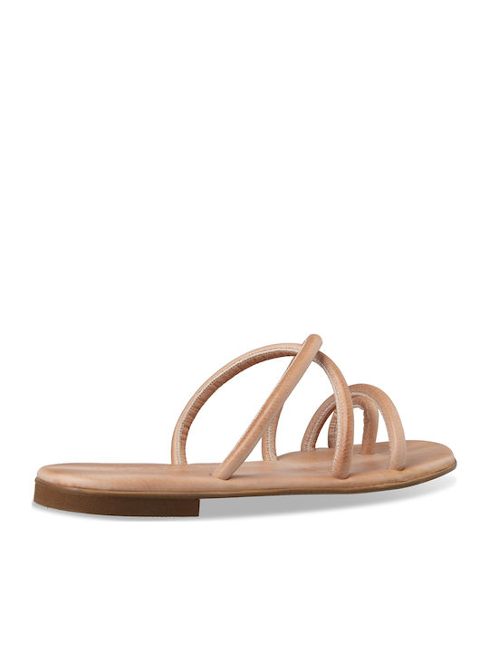 Women's Flat Sandals in Beige Color