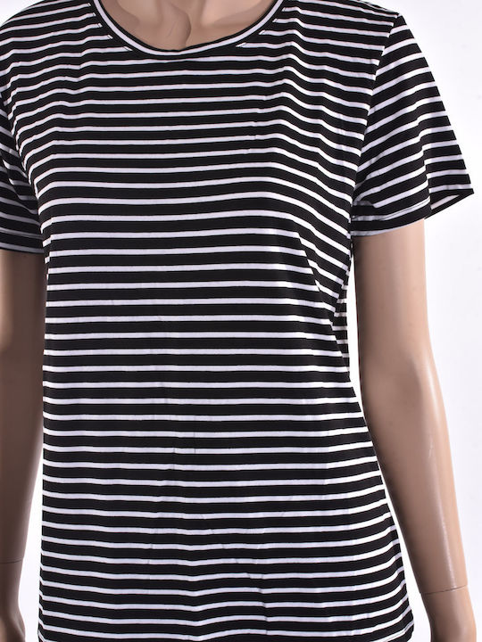 Women's Blouse Striped Black