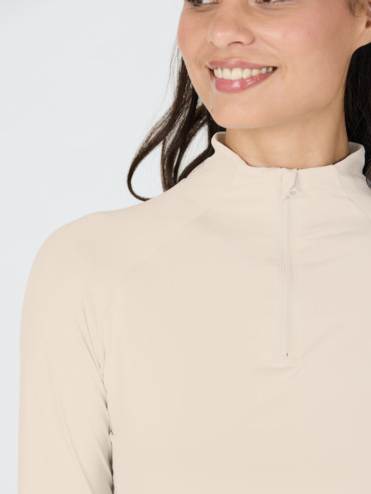 Damen Bluse Langärmelig mit Reißverschluss Lunar Rock
