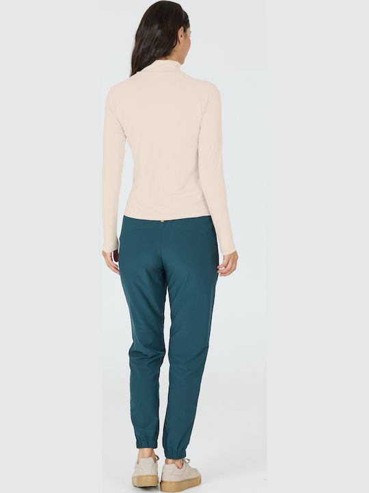 Damen Bluse Langärmelig mit Reißverschluss Lunar Rock
