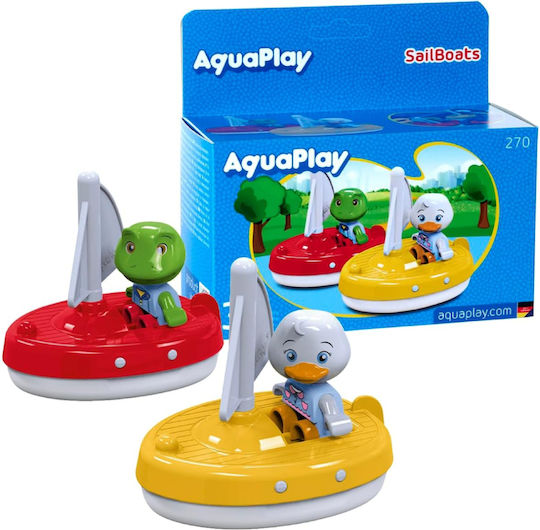 Aquaplay 2 Sailboats & 2 Figures Bărcuțe de baie pentru 3++ luni
