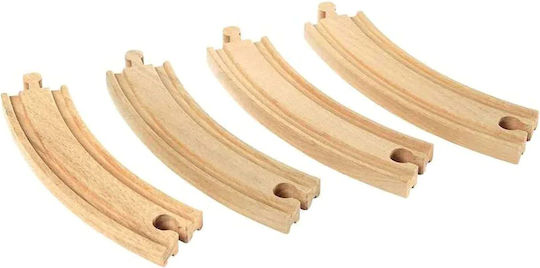 Brio Toys Large Curved Tracks Ράγες Σιδηρόδρομου από Ξύλο