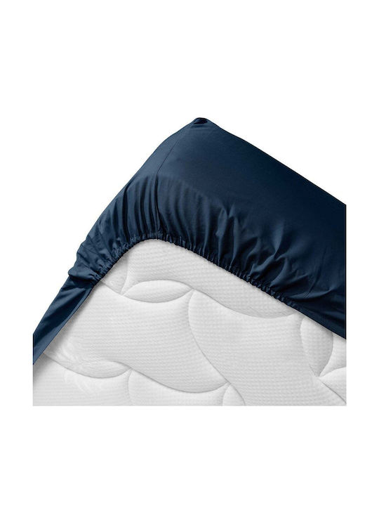 Douceur d'Intérieur Biolina Σεντόνι King Size με Λάστιχο 180x200εκ. Dark Blue