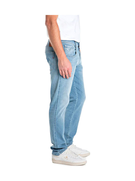 Anbass Pantaloni De Blugi Pentru Bărbați Elastic Slim Fit Albastru
