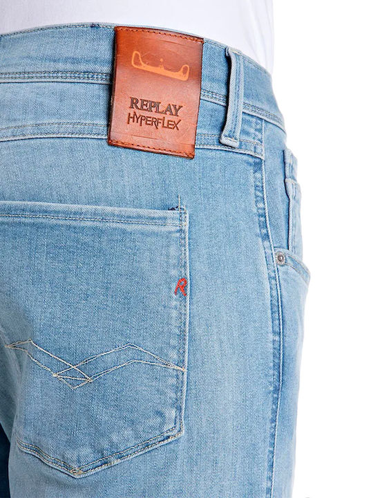 Anbass Pantaloni De Blugi Pentru Bărbați Elastic Slim Fit Albastru