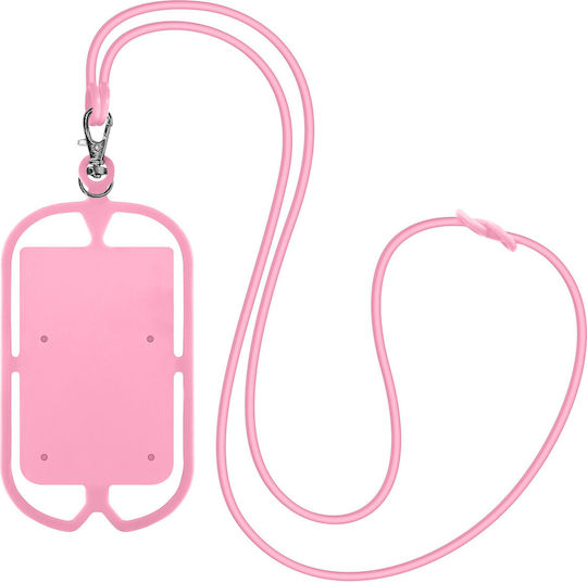 Universal Lanyard Case Smartphones Card-holder Neckpouch Series Pink