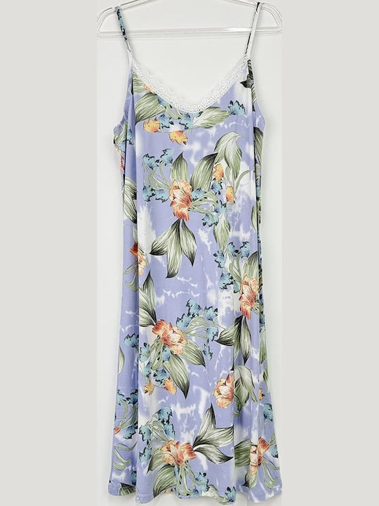 Caress Sommer Damen Pyjama-Set Light Blue