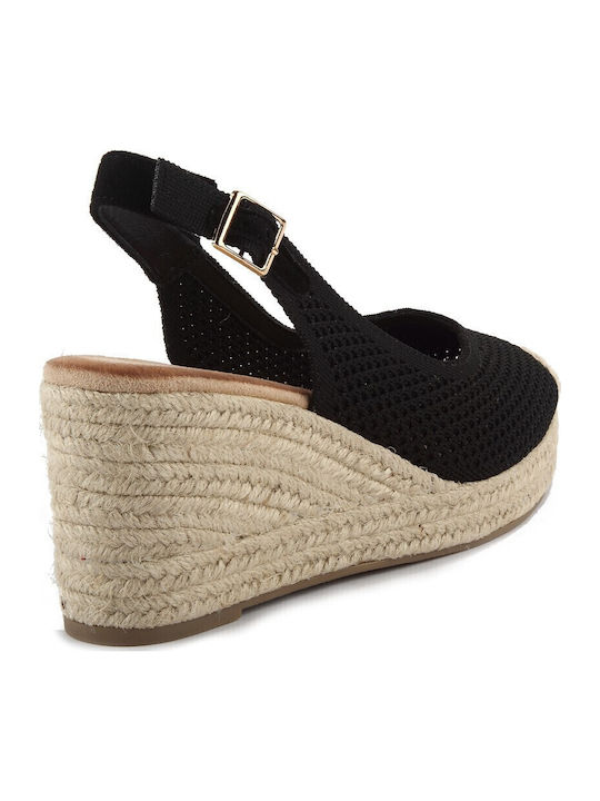 Damenplattformen im Espadrilles-Stil Schwarz
