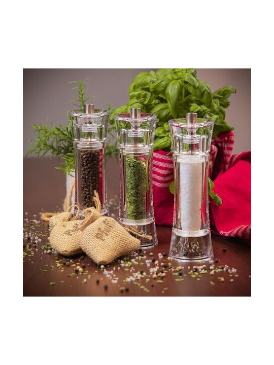 Zassenhaus Aachen Manual Plastic Pepper Mill 18cm Transparent