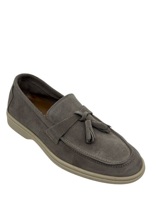 Leder Herren Mokassins in Gray Farbe