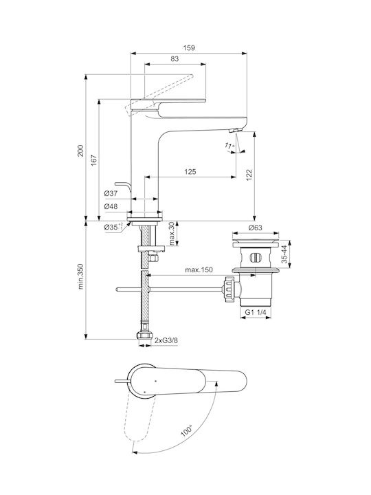 Ideal Standard Миксер Смесител за мивка