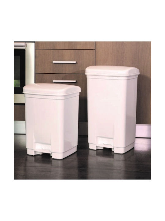 Viomes Plastic Waste Bin with Pedal Grey 28lt