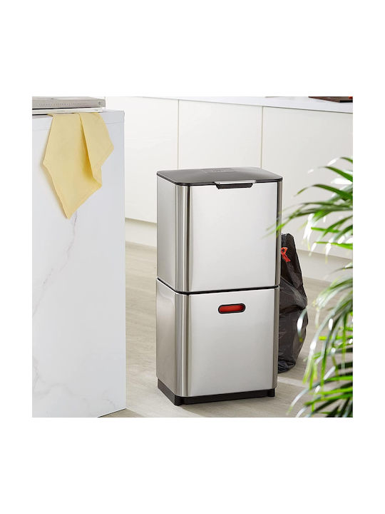 Joseph Joseph Waste Bin Recycling made of Stainless Steel Silver 60lt 1pcs
