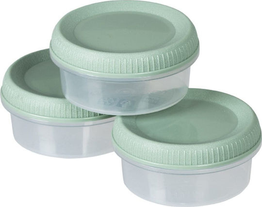 Food Containers 3pcs Sauce Cups Round 3x0.08l Smart Eco To Go Ø7x10cm Light Green