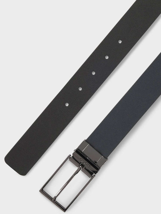 Men's Belt Leather Double Sided Black
