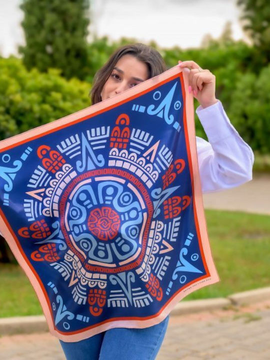 Kalfas Luxury Silk Γυναικείο Μεταξωτό Φουλάρι Πολύχρωμο