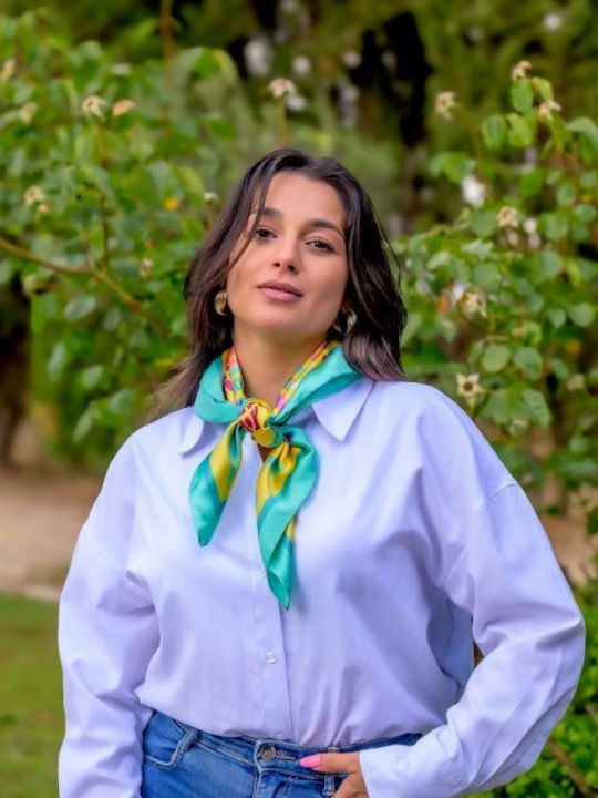 Kalfas Luxury Silk Γυναικείο Μεταξωτό Φουλάρι Πολύχρωμο