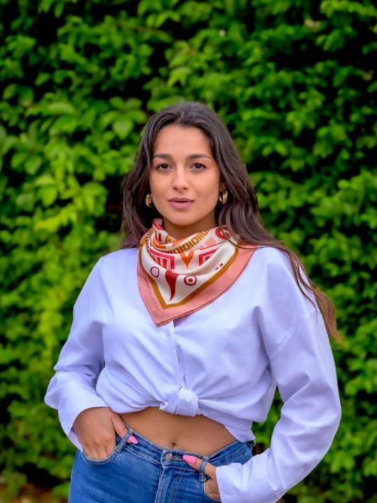 Kalfas Luxury Silk Γυναικείο Μεταξωτό Φουλάρι Πολύχρωμο