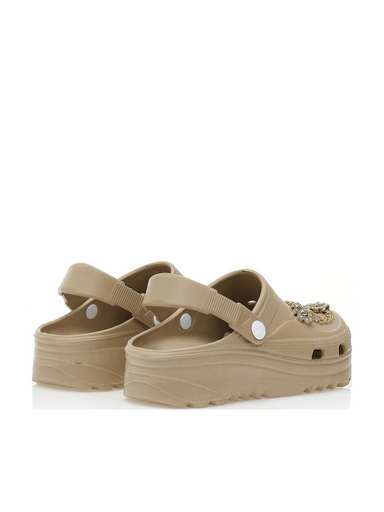 Tsoukalas Damen Clogs Beige
