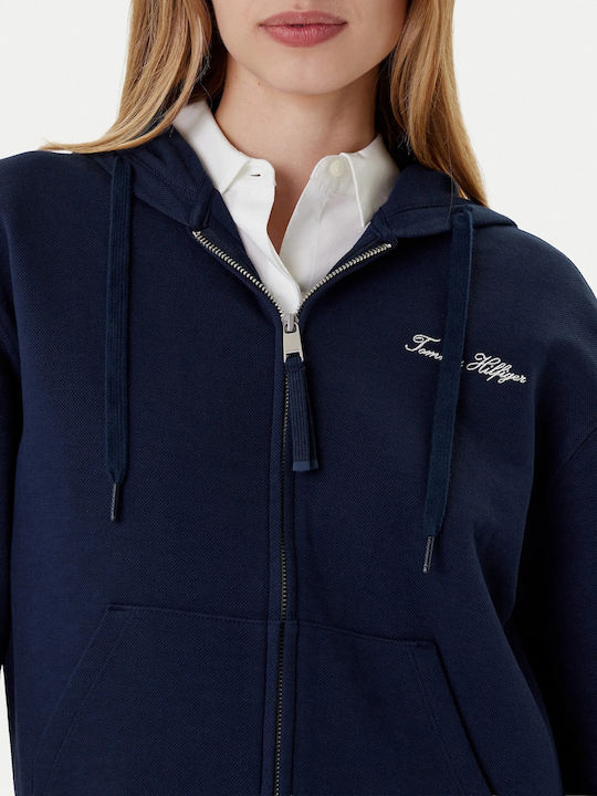 Γυναικεία Ζακέτα Φούτερ με Κουκούλα Dark Night Navy, Μπλε Navy