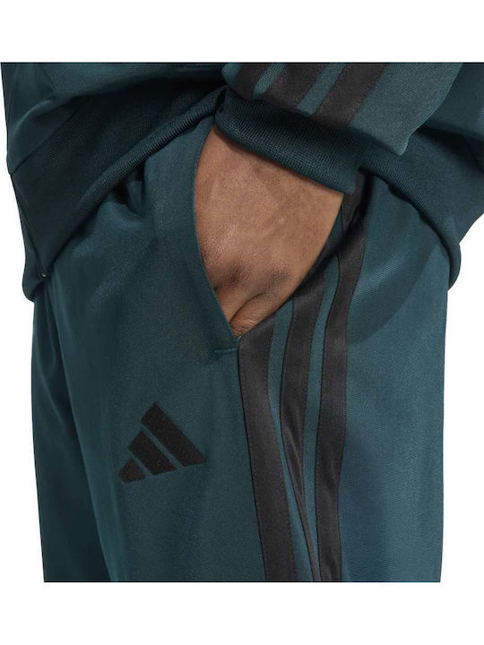 3-Stripes Σετ Φόρμας Γυαλιστερό με Λάστιχο Πετρολ