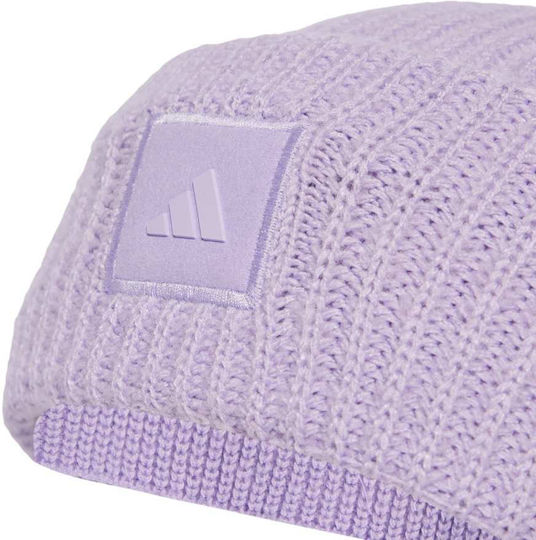 Cuff Beanie Unisex Beanie Knitted in Lilac color
