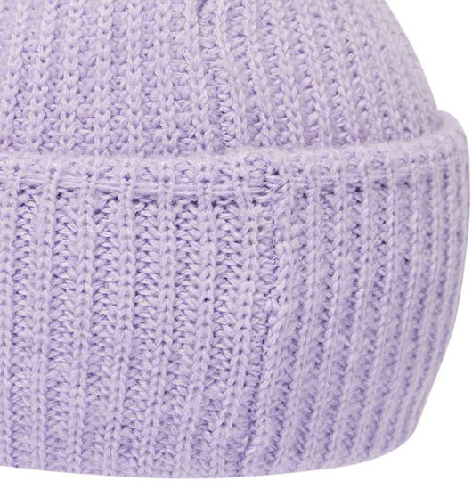 Cuff Beanie Unisex Beanie Knitted in Lilac color