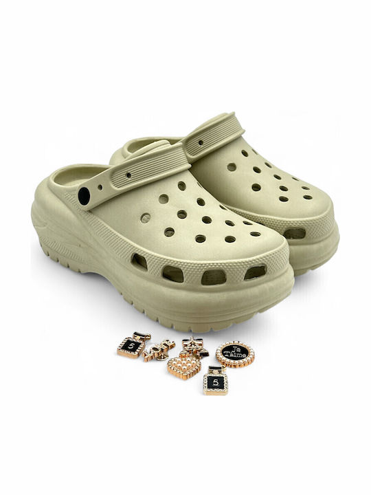 Seven Damen Clogs Beige