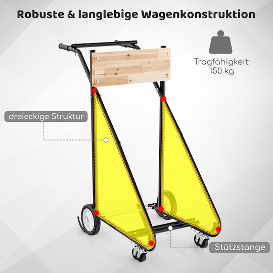 Costway Καρότσι Μεταφοράς για Φορτίο Βάρους έως 150kg σε Ροζ Χρώμα