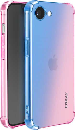 Enkay Silikon Handyhülle Für iPhone 16e Gradient Blau Rosa