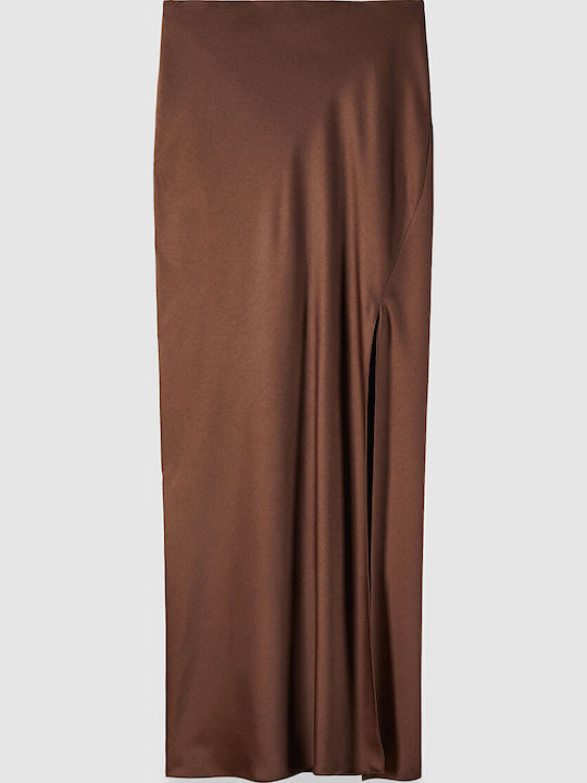 Сатен Maxi Пола Кафяв