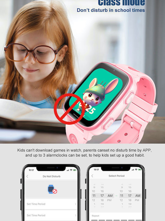 INTIME Kids Digital Watch with GPS and Rubber/Plastic Strap Black