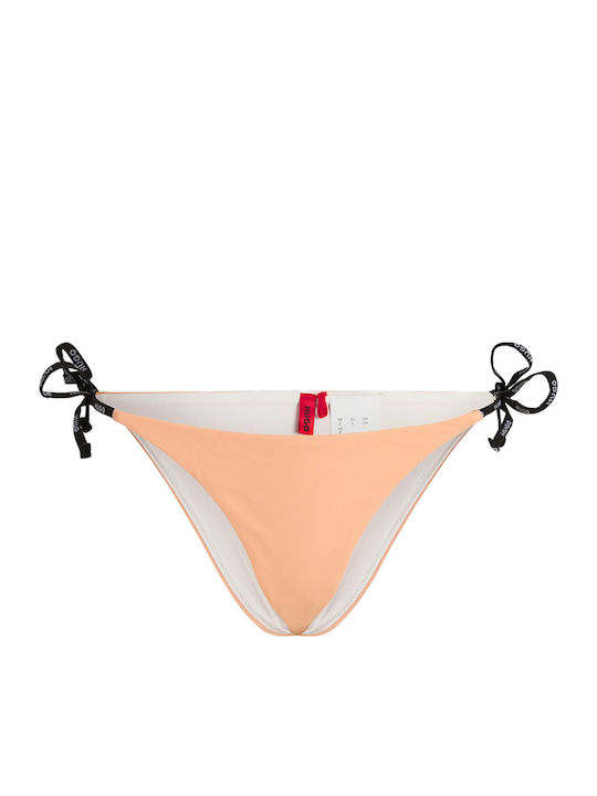 Bikini Slip με Κορδονάκια Σομόν