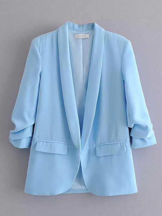 Pop Honey Blazer pentru femei Sacou Baby Blue