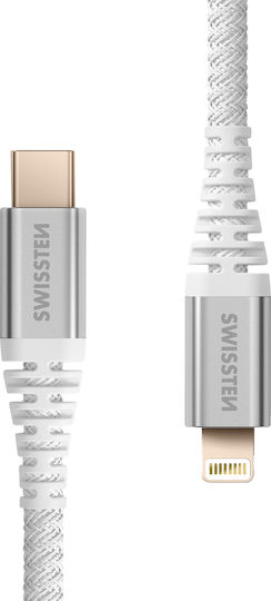 Swissten Usb-c To Lightning Aramide Fast Charge Cable White