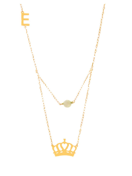 Dio Jewellery Lab Колие от Позлатено Сребърен с Перли