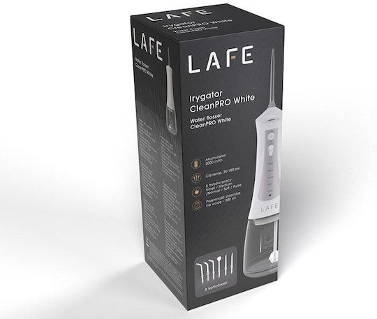 Lafe Water Flosser 300ml Rechargeable & Waterproof White