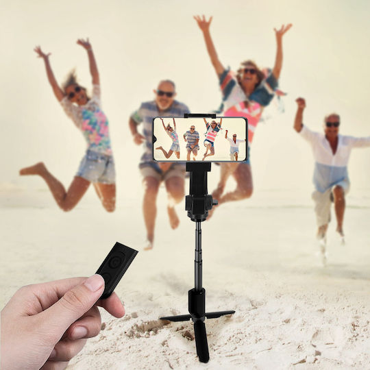 Universal Stabilizer Tripod Pole Bluetooth Remote Control Akashi Black