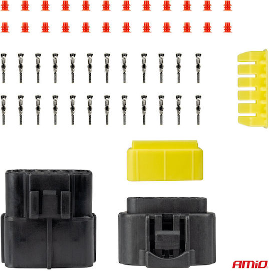 Connector Socket 12 Pin Φ2.2mm Waterproof Amio 1 Pc Amio 04352/am