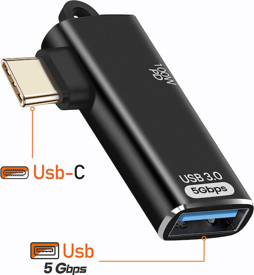 Linq OTG USB to USB-C Adapter USB-C Charge 100W 5Gbps Transfer Black